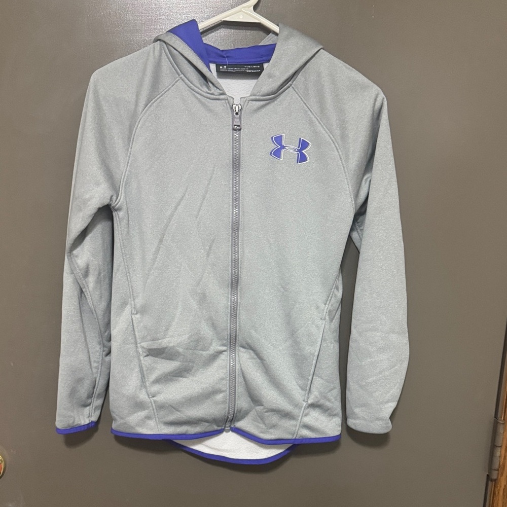 Under Armour Gray Hoodie with Blue Accents